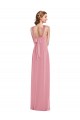 Pelle rosa Linea A Capestro Chiffona Lunga Abiti da damigella donore AllIngrosso
