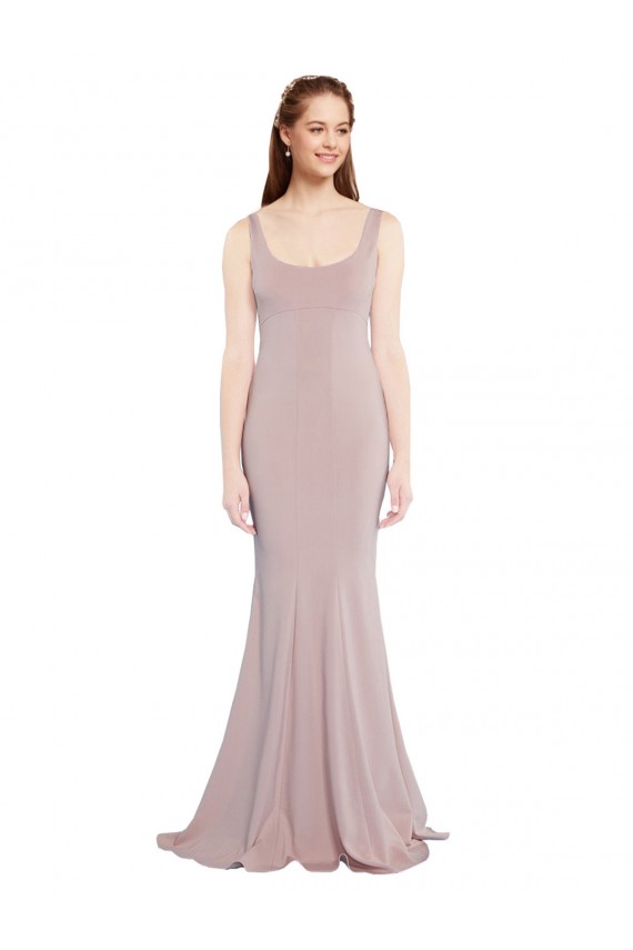 Rosa polveroso Stile sirena Scoop Crespo Elastico Lunga Formali Abiti da damigella donore / Abiti da sera / Abiti da ballo AllIngrosso