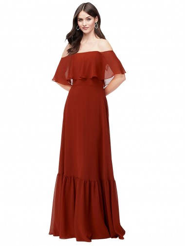 Rosso Linea A Chiffona Lunga Abiti da damigella donore AllIngrosso