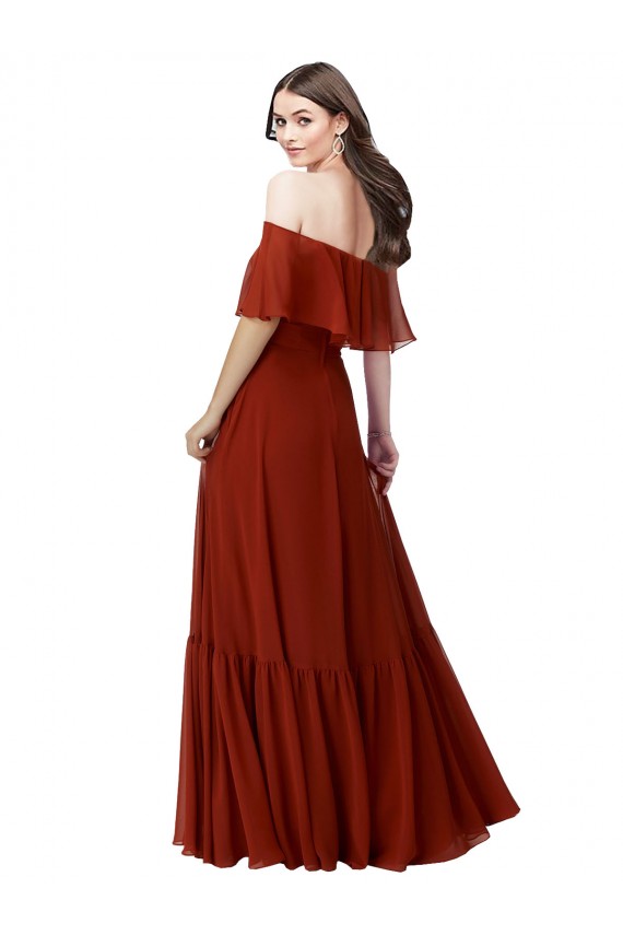Rosso Linea A Chiffona Lunga Abiti da damigella donore AllIngrosso