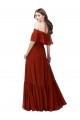 Rosso Linea A Chiffona Lunga Abiti da damigella donore AllIngrosso