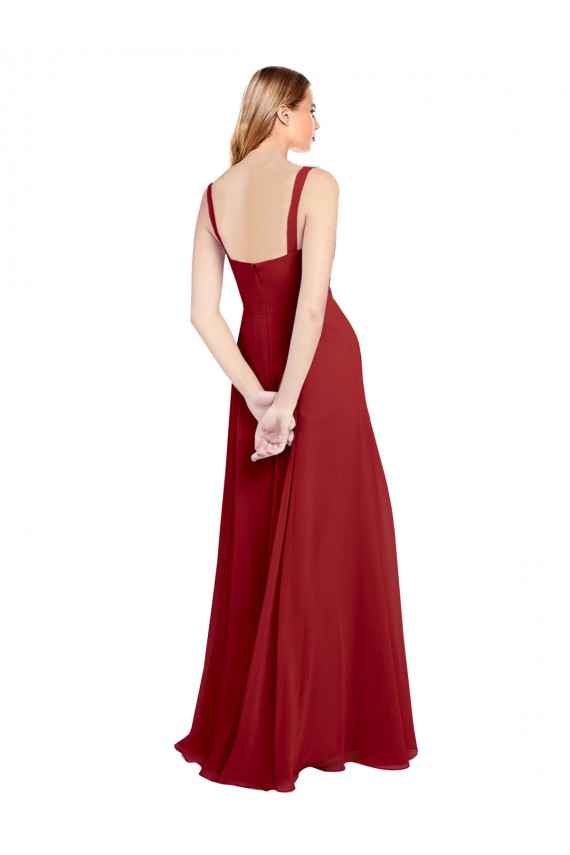 Rosso Linea A Innamorato Chiffona Lunga Abiti da damigella donore AllIngrosso