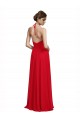 Rosso Linea A Sottili Capestro Scollatura a V Chiffona Lunga Abiti da damigella donore AllIngrosso