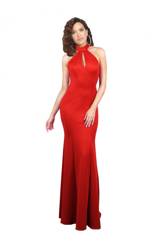 Rosso Stile sirena Capestro Raso Elastico Lunga Formali Abiti da damigella donore / Abiti da sera / Abiti da ballo AllIngrosso