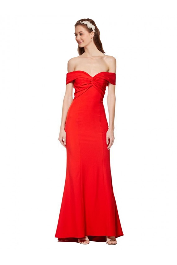 Rosso Stile sirena Crespo Elastico Lunga Formali Abiti da damigella donore / Abiti da sera / Abiti da ballo AllIngrosso
