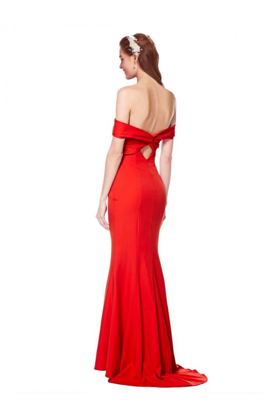 Rosso Stile sirena Crespo Elastico Lunga Formali Abiti da damigella donore / Abiti da sera / Abiti da ballo AllIngrosso