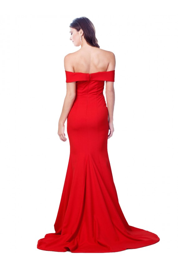 Rosso Stile sirena Innamorato Crespo Elastico Lunga Formali Abiti da damigella donore / Abiti da sera / Abiti da ballo AllIngrosso