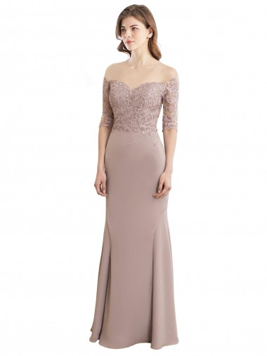 Stile sirena Innamorato Alto Collo Chiffona Pizzo Lunga Abiti da damigella donore AllIngrosso
