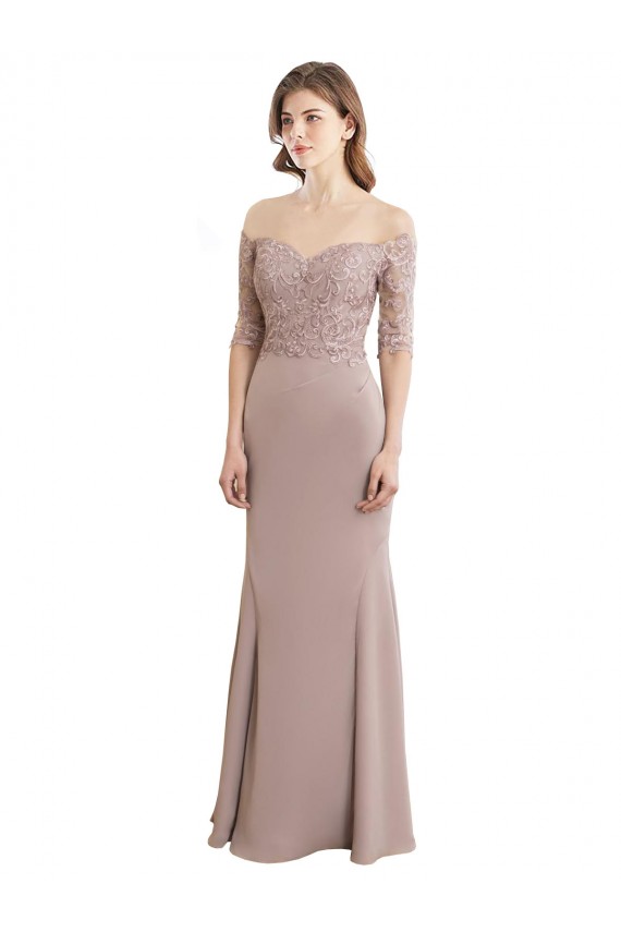 Stile sirena Innamorato Alto Collo Chiffona Pizzo Lunga Abiti da damigella donore AllIngrosso