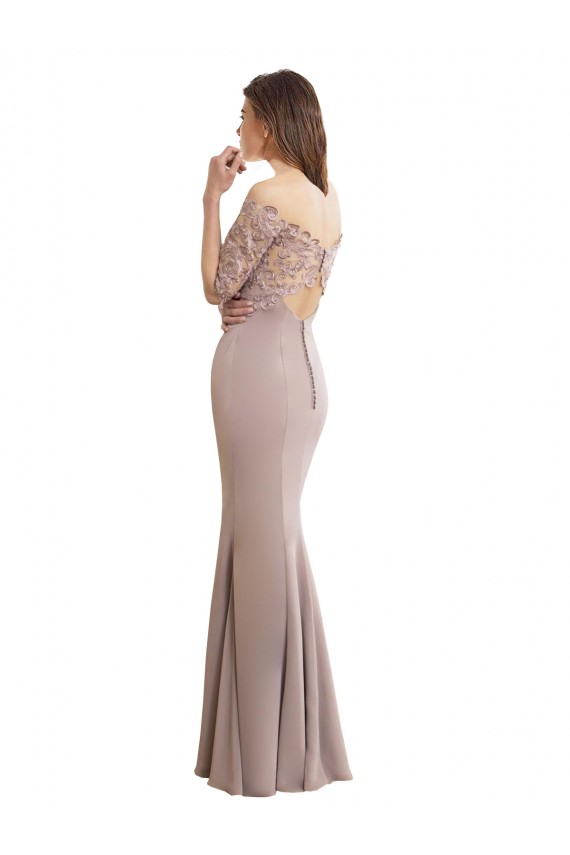 Stile sirena Innamorato Alto Collo Chiffona Pizzo Lunga Abiti da damigella donore AllIngrosso