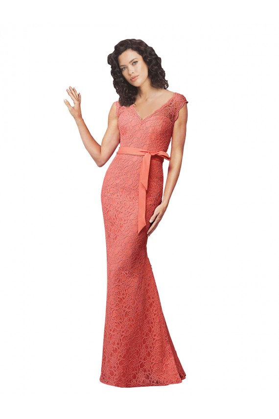 Stile sirena Scollatura a V Pizzo Lunga Abiti da damigella donore AllIngrosso