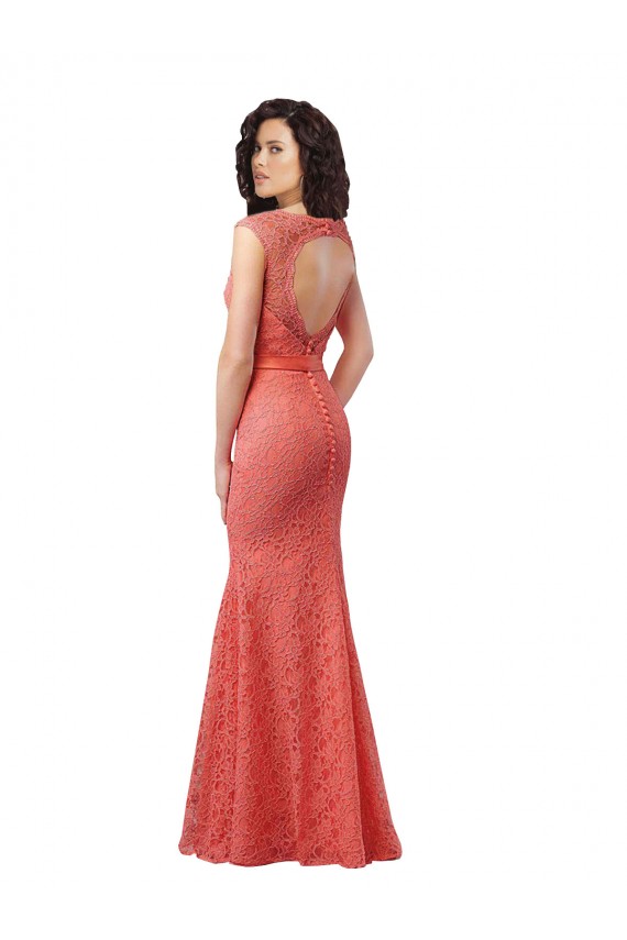Stile sirena Scollatura a V Pizzo Lunga Abiti da damigella donore AllIngrosso