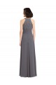 Stormy Silver Linea A Capestro Chiffona Pizzo Lunga Abiti da damigella donore AllIngrosso
