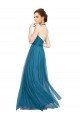 Verde acqua Linea A Capestro Alto Collo Tulle Lunga Abiti da damigella donore AllIngrosso