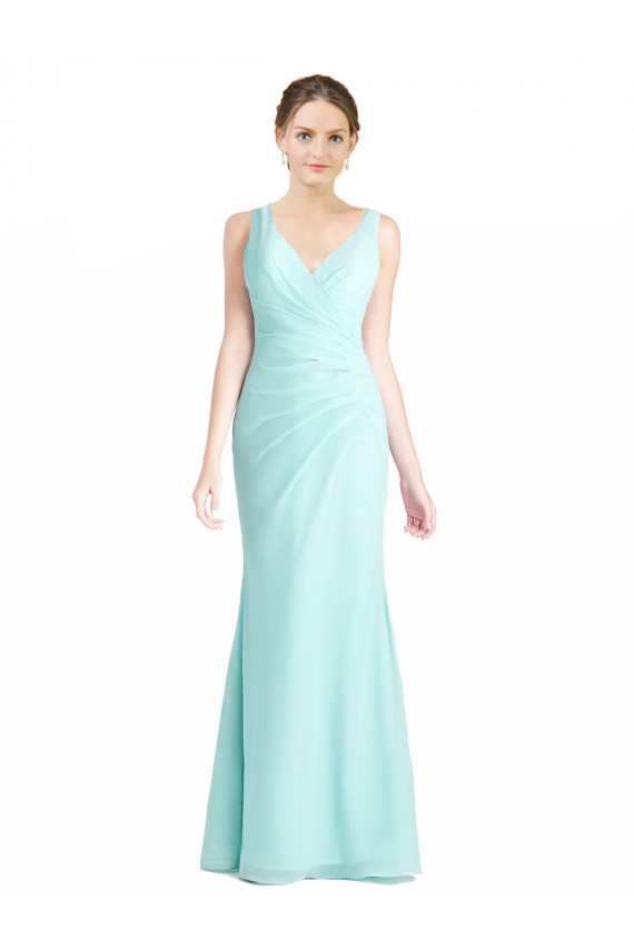 Waterfall Stile sirena Scollatura a V Chiffona Pizzo Lunga Abiti da damigella donore AllIngrosso
