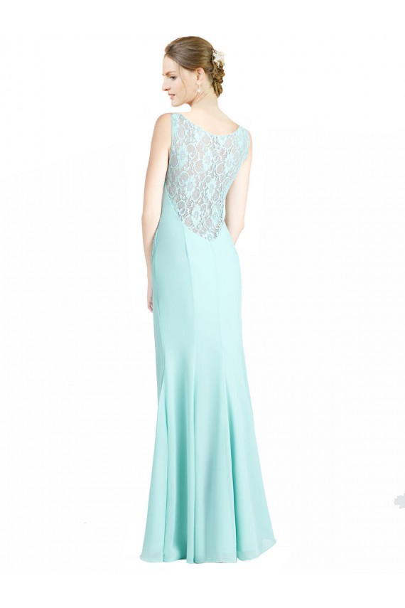 Waterfall Stile sirena Scollatura a V Chiffona Pizzo Lunga Abiti da damigella donore AllIngrosso