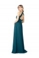 Windsor Blu Linea A Alto Collo Chiffona Lunga Abiti da damigella donore AllIngrosso