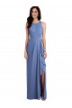 Windsor Blu Linea A Collo Gioiello Chiffona Lunga Abiti da damigella donore AllIngrosso