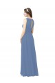 Windsor Blu Tubino Illusione Innamorato Chiffona Lunga Abiti da damigella donore AllIngrosso