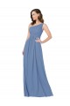 Windsor Blu Tubino Una spalla Chiffona Lunga Abiti da damigella donore AllIngrosso